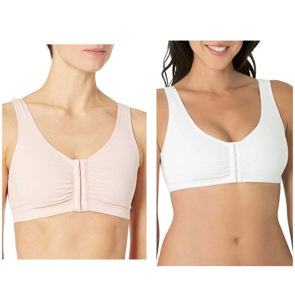 Fruit of the Loom Other - Fruit of the Loom 2 Pack 38 Women Soft Front Closure Cotton Bra NEW Pink White
